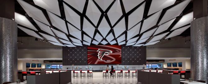 mercedes benz stadium features high-performance porcelain tile