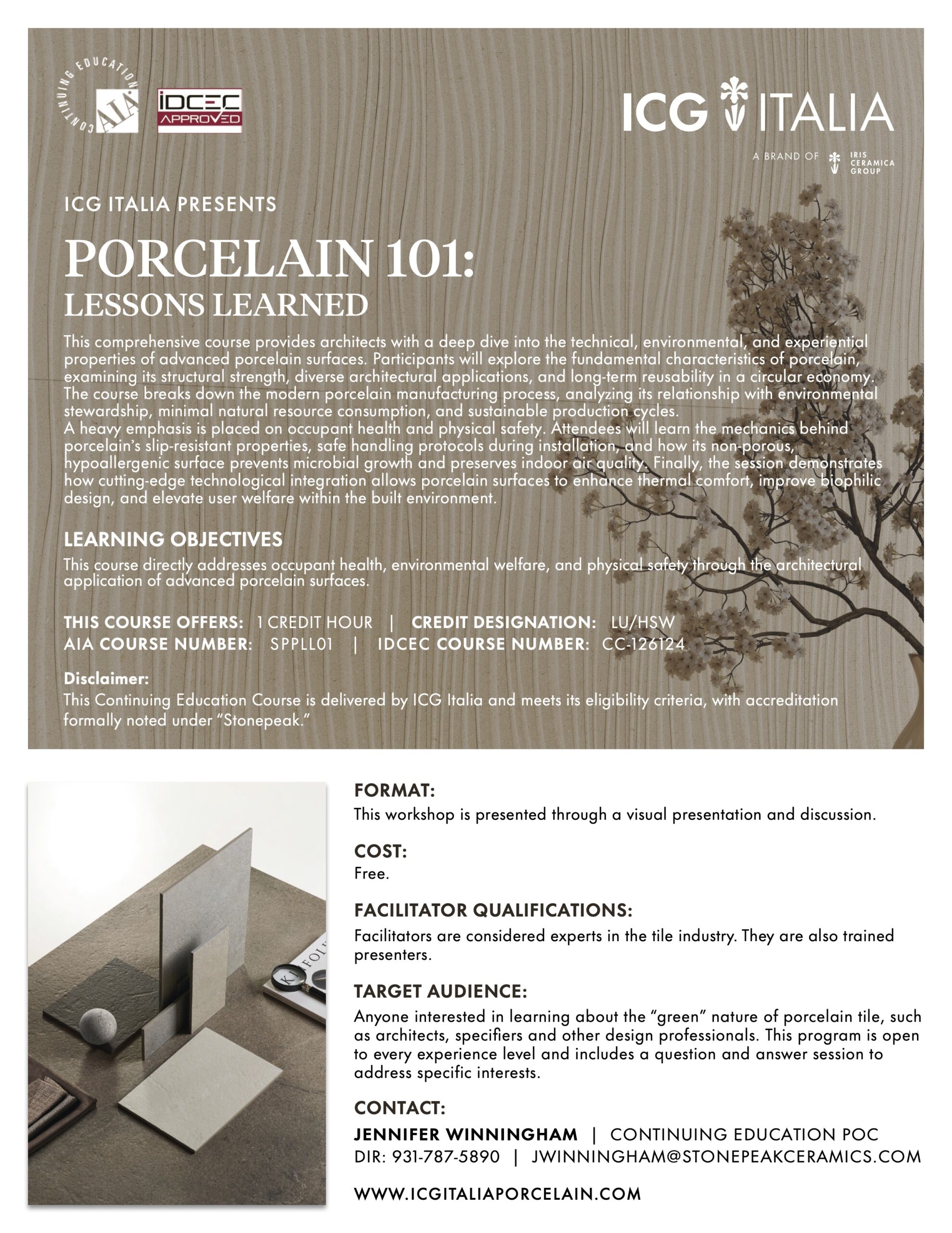 ICG IT_CEU_Summary Flyer_2026_Porcelain 101-Lessons Learned
